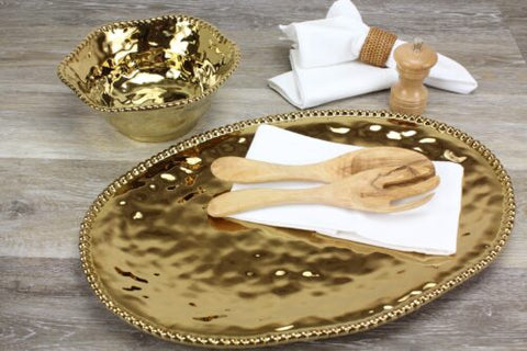 Oven to Table Oval Serving Platter - Gold