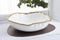 Oven to Table Round Oversized Serving Bowl - White with Gold Bead Trim