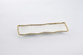 Oven to Table Rectangular Serving Plate - White with Gold Bead Trim