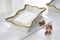 Oven to Table Napkin/Guest Towel Holder - White with Gold Beads