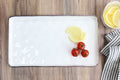 Oven to Table Rectangular Tray - White with Simple Silver Trim