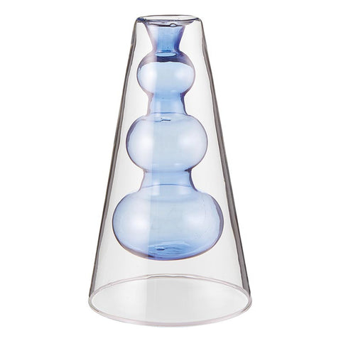 Blue Bubble Glass Candleholder