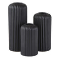 Black Ceramic Vases - Set of 3