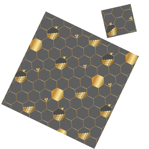 Honey Comb Paper Placemats & Coasters - set of 12