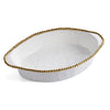 Oven to Table OvalBaking Dish - White with Gold Bead Trim