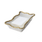 Oven to Table Napkin/Guest Towel Holder - White with Gold Beads