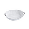 Oven to Table Deep Oval Server with Handles - White with Simple Silver Trim