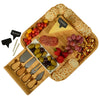 Cheese Bamboo Board and Knife Set with Ceramic Dish