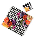 Houndstooth with Flowers Paper Placemats & Coasters - Set of 12