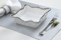 Oven to Table Cocktail Napkin Holder - White with Silver Beads