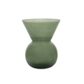V Neck Glass Vase - Duck Green