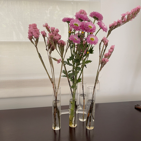 Attached 4 Small Bud Vase Cylinder