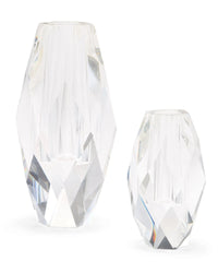 Oval Faceted Crystal Vase