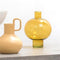 Glass Round Vase - Amber Yellow