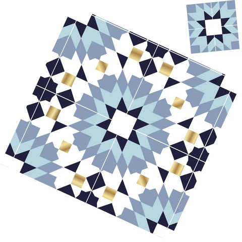 Morrocan Tile Paper Placemats & Coasters - Set of 12