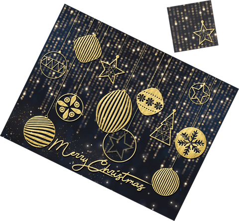 Christmas Ornament Paper Placemats & Coasters - Set of 12