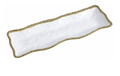 Oven to Table Rectangular Serving Plate - White with Gold Bead Trim