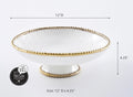 Oven to Table Footed Bowl - White with Gold Bead Trim