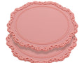 Round Barroque Placemat - Pink