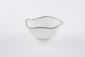 Oven to Table Large Salad Bowl - White with Silver Bead Trim